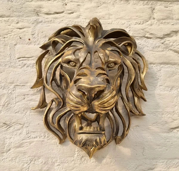 Large Lion Head Wall Mounted Art Sculpture