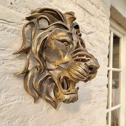 Large Lion Head Wall Mounted Art Sculpture