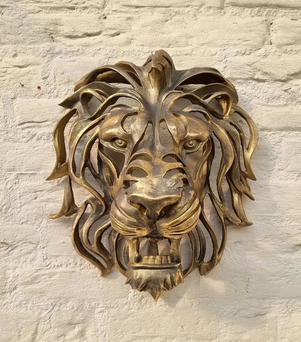 Large Lion Head Wall Mounted Art Sculpture