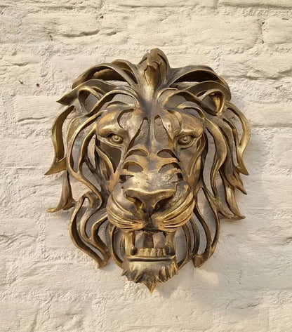 Large Lion Head Wall Mounted Art Sculpture